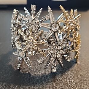 Ann Taylor Starburst Crystal Cuff Bracelet